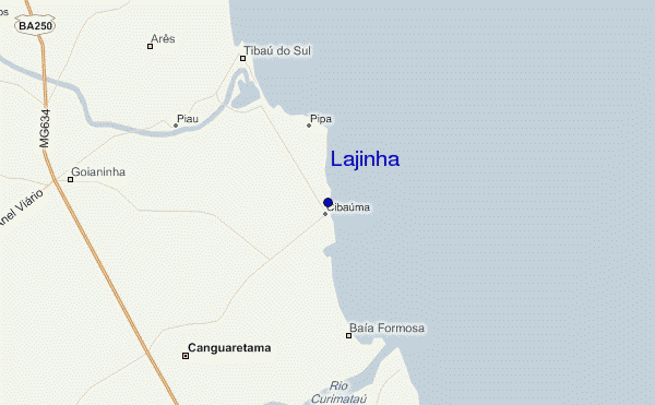 mapa de localização de Lajinha