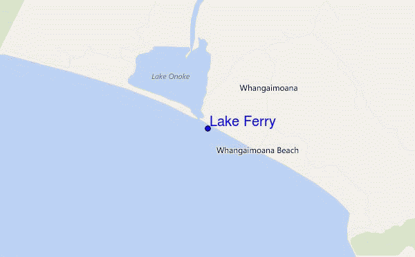 mapa de localização de Lake Ferry