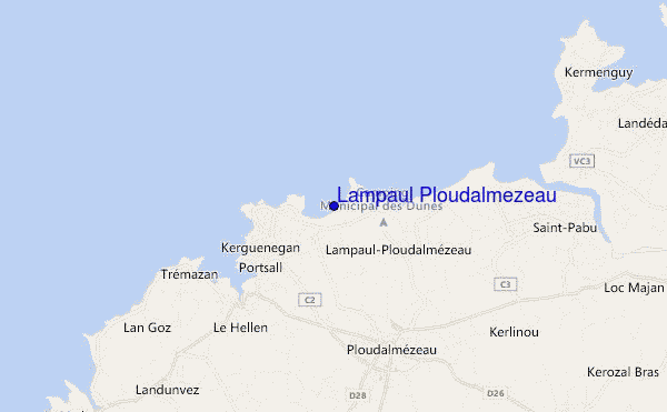 mapa de localização de Lampaul Ploudalmezeau