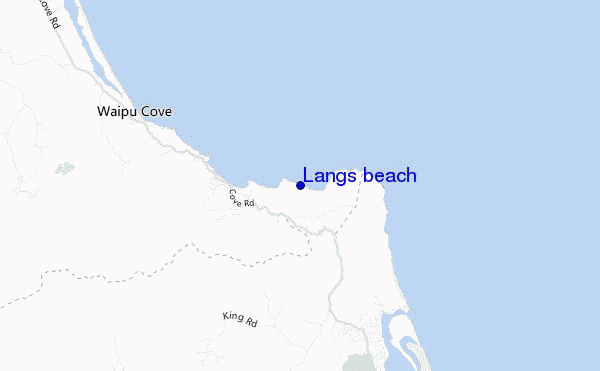 mapa de localização de Langs beach