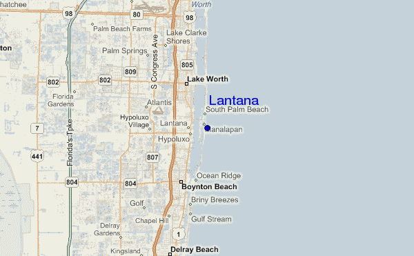 mapa de localização de Lantana