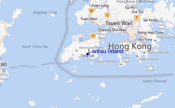 Lantau Island Location Map