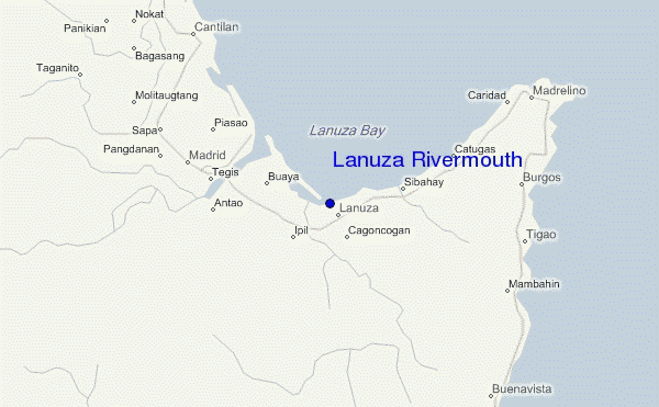 mapa de localização de Lanuza Rivermouth