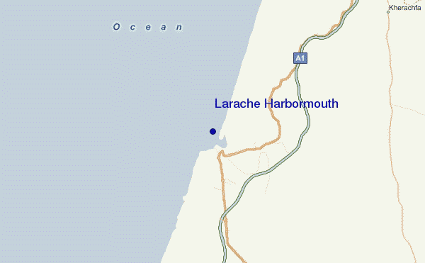 mapa de localização de Larache Harbormouth