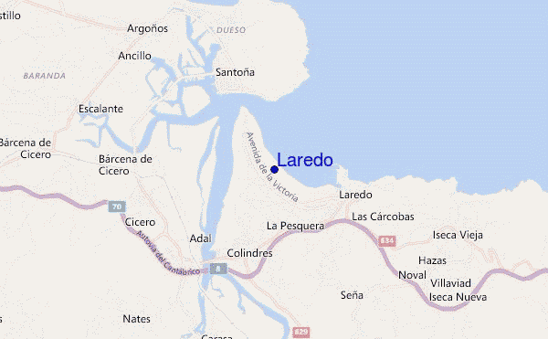 mapa de localização de Laredo