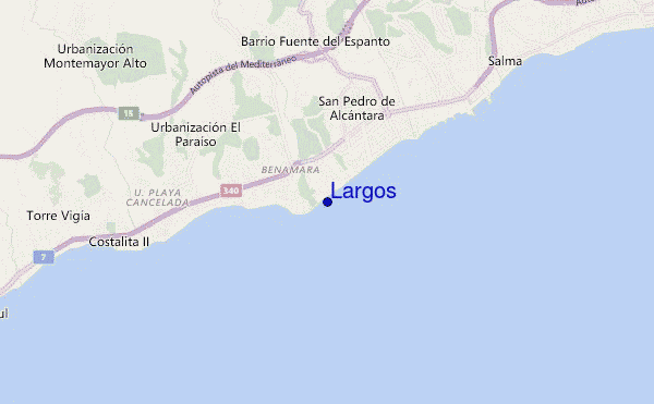 mapa de localização de Largos