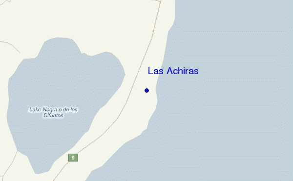 mapa de localização de Las Achiras