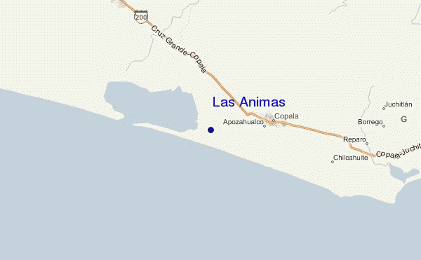 mapa de localização de Las Animas