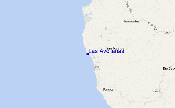 mapa de localização de Las Avellanas
