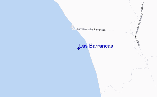 mapa de localização de Las Barrancas
