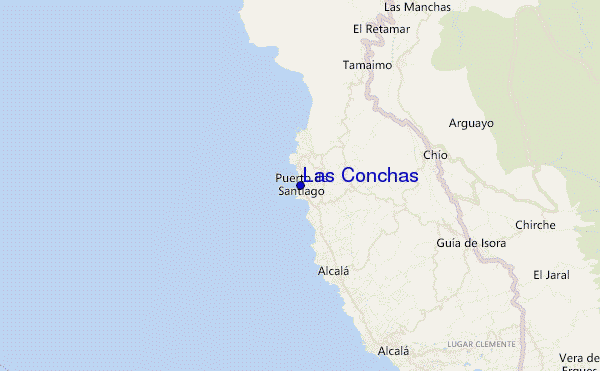mapa de localização de Las Conchas
