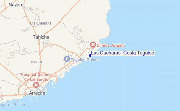 mapa de localização de Las Cucharas (Costa Teguise)