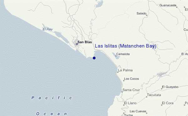 mapa de localização de Las Islitas (Matanchen Bay)