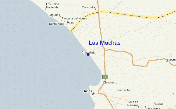 mapa de localização de Las Machas