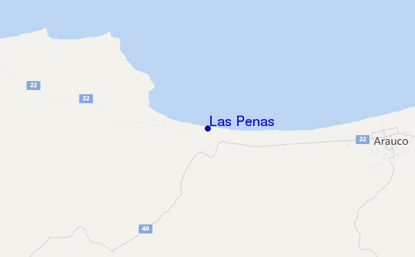 mapa de localização de Las Peñas