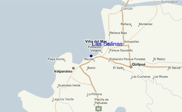 mapa de localização de Las Salinas