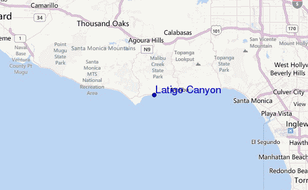 Latigo Canyon Location Map