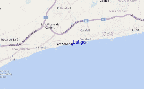 mapa de localização de Latigo