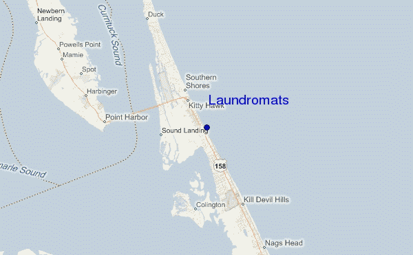 mapa de localização de Laundromats