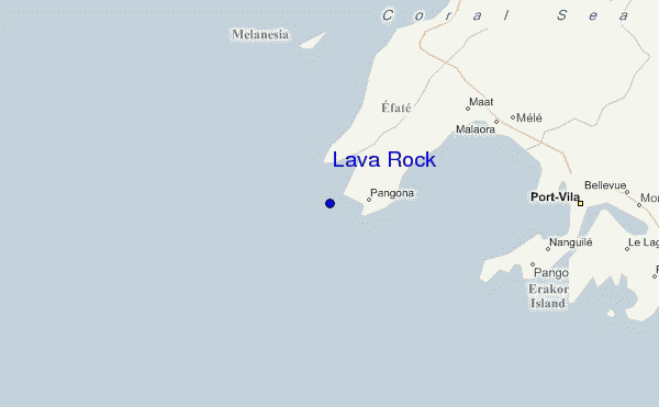 mapa de localização de Lava Rock