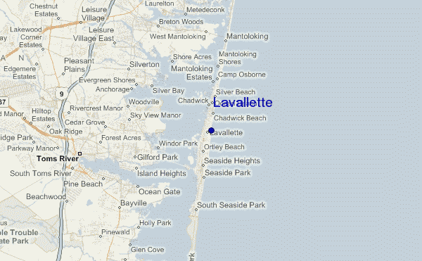 mapa de localização de Lavallette