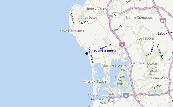 mapa de localização de Law Street
