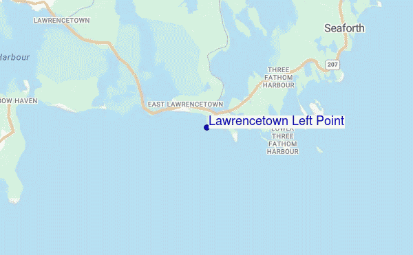 mapa de localização de Lawrencetown Left Point