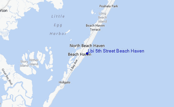 mapa de localização de Lbi 5th Street Beach Haven