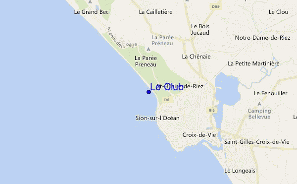 mapa de localização de Le Club