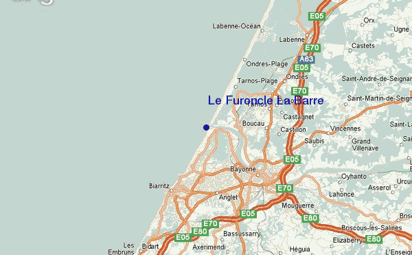 mapa de localização de Anglet - Le Furoncle
