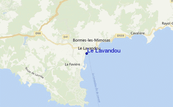 mapa de localização de Le Lavandou