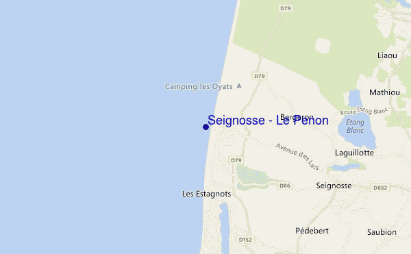 mapa de localização de Seignosse - Le Penon