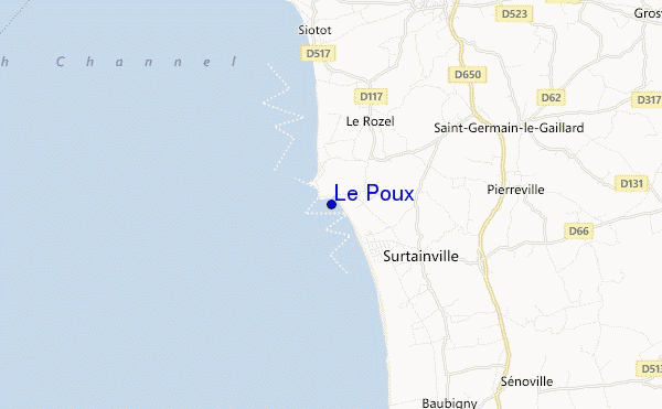 mapa de localização de Le Poux