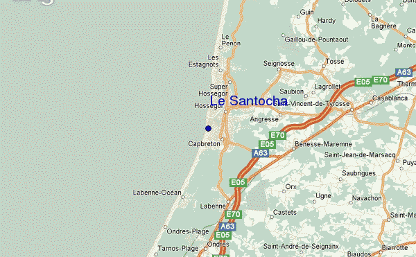 mapa de localização de Capbreton - Le Santocha