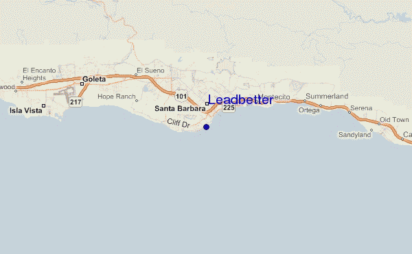 mapa de localização de Leadbetter