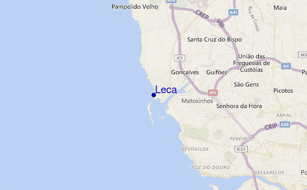 mapa de localização de Leca