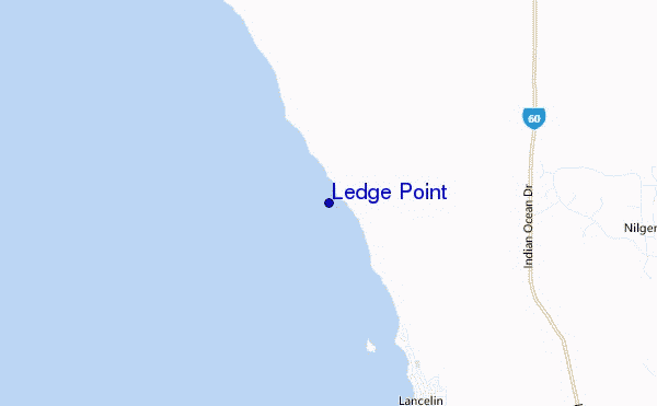 mapa de localização de Ledge Point
