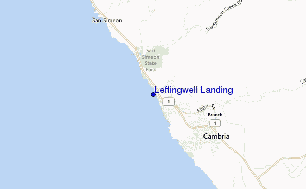 mapa de localização de Leffingwell Landing