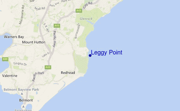 mapa de localização de Leggy Point