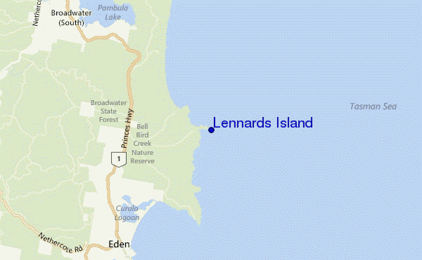 mapa de localização de Lennards Island
