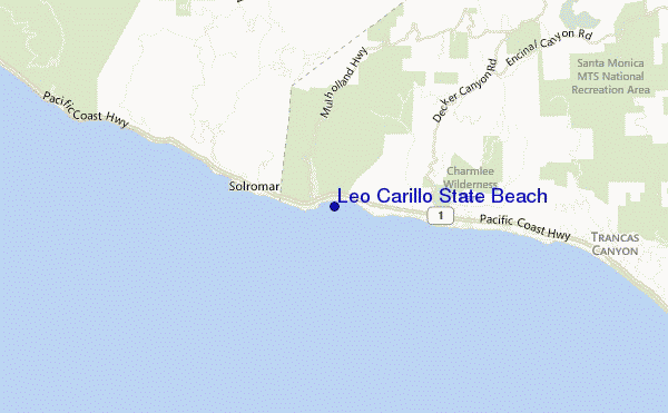 mapa de localização de Leo Carillo State Beach