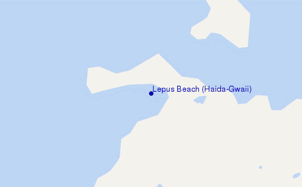 mapa de localização de Lepus Beach (Haida-Gwaii)