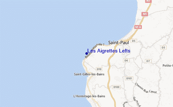 mapa de localização de Les Aigrettes Lefts
