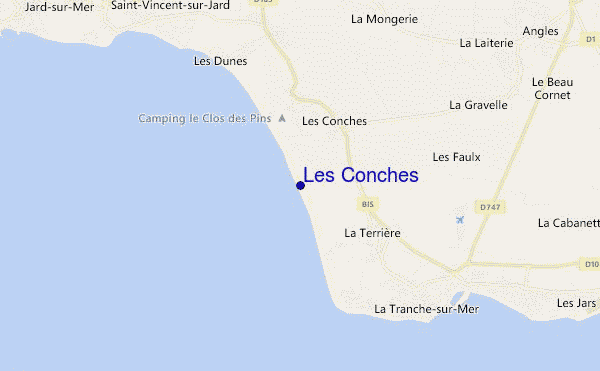 mapa de localização de Les Conches