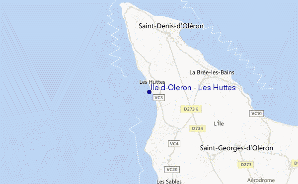 mapa de localização de Ile d'Oleron - Les Huttes