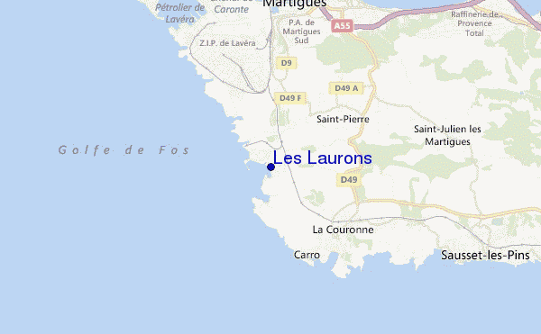mapa de localização de Les Laurons