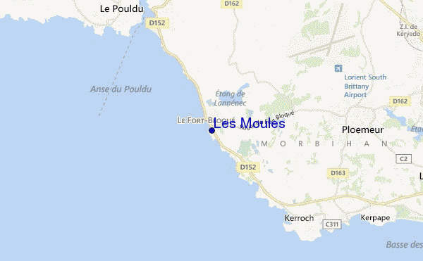 mapa de localização de Les Moules