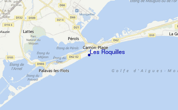 mapa de localização de Les Roquilles