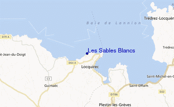 mapa de localização de Les Sables Blancs