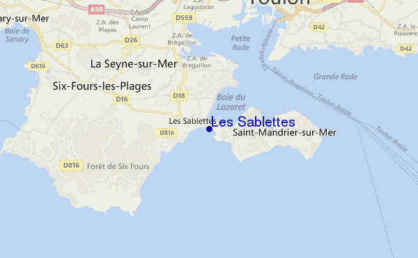 mapa de localização de Les Sablettes